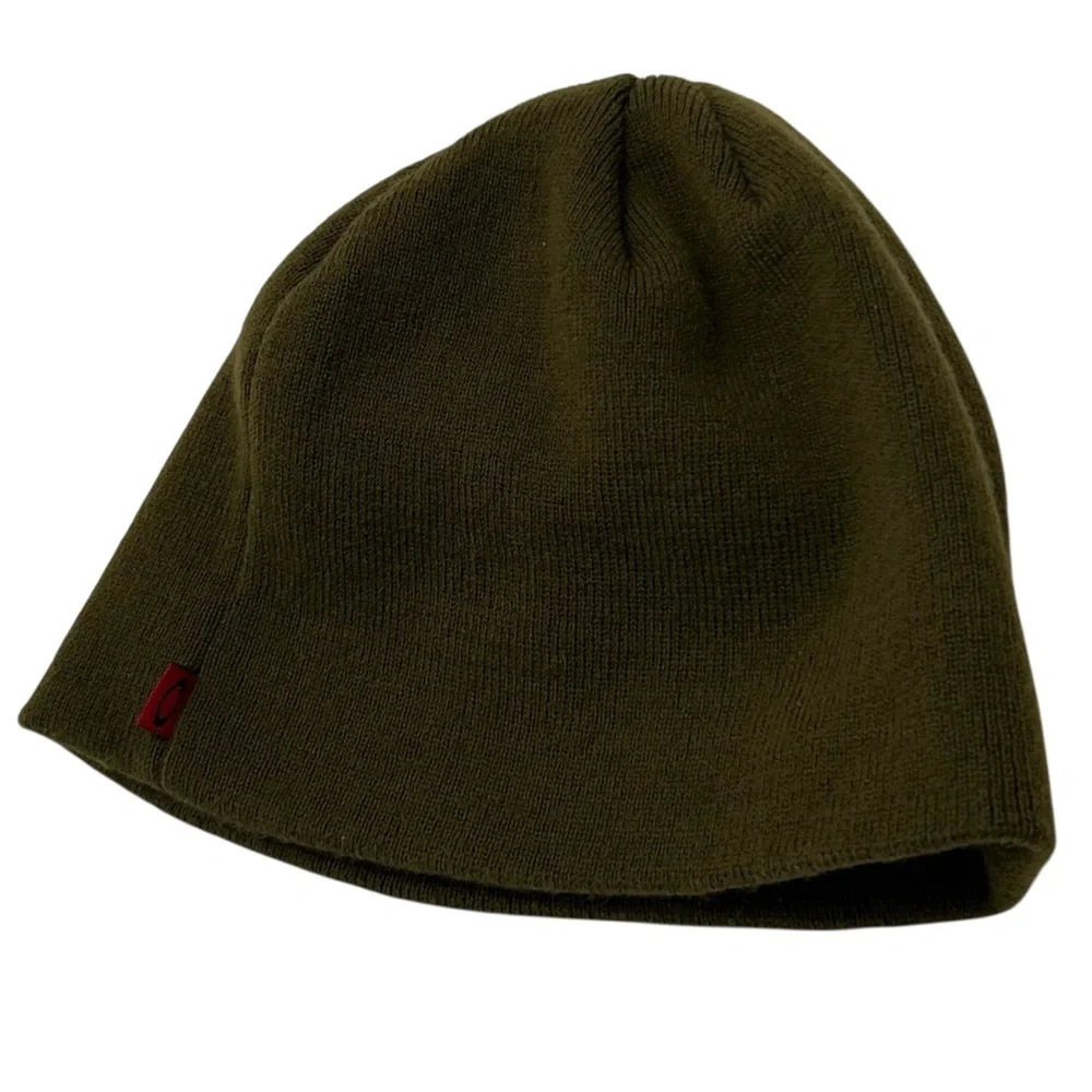 Vintage 90s Y2K Oakley Beanie Software Center Logo Streetwear Skate Skull Green - Picture 3 of 8